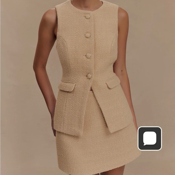 Meshki Camilla Boucle Mini Skirt - Light Taupe - Picture 7 of 8